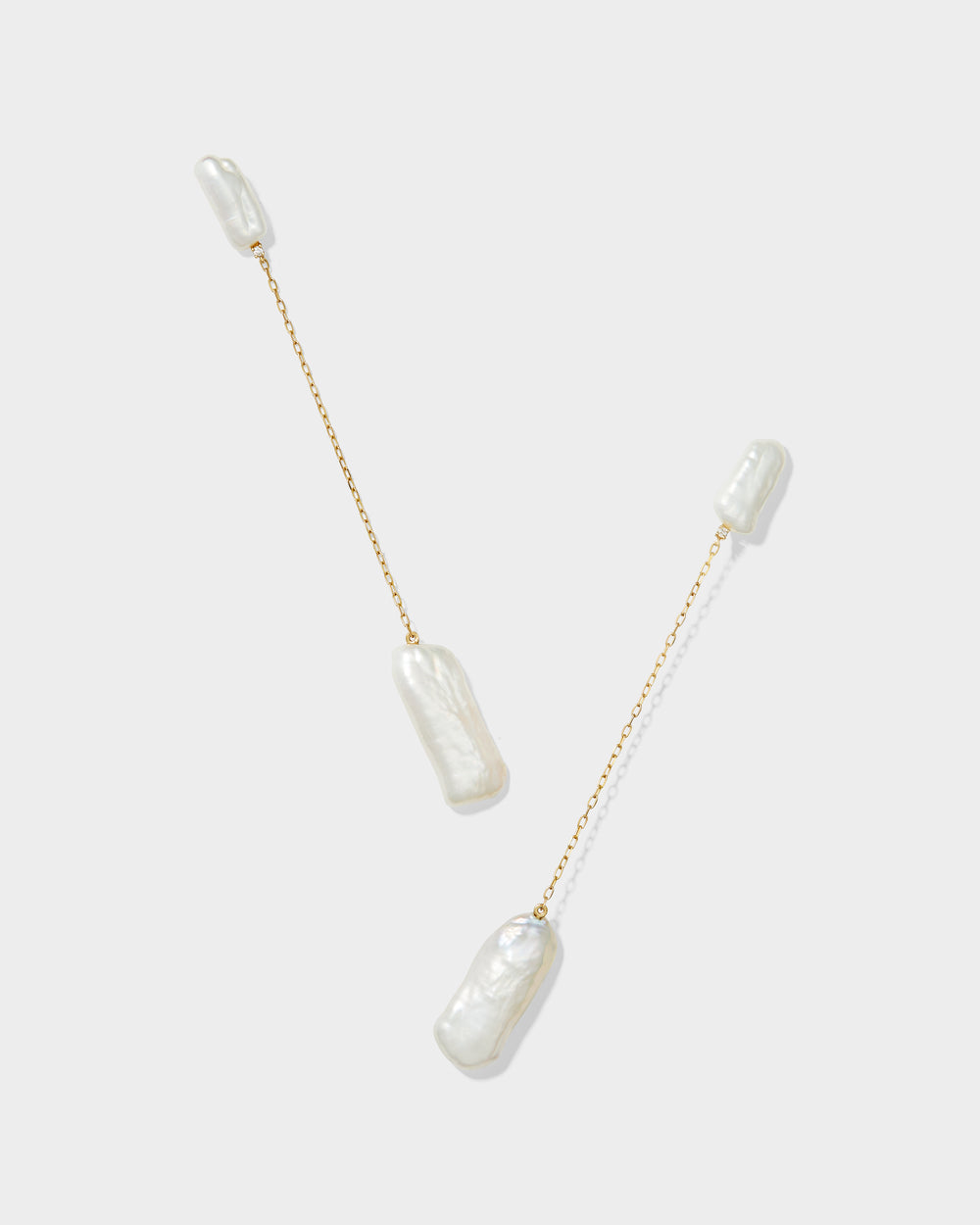Lorelai Gold Chain Long Pearl Earrings