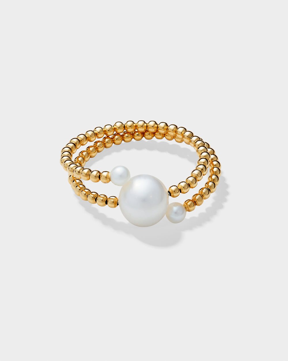 Pacifica Double Wrap Center Multi Pearl Bead Ring