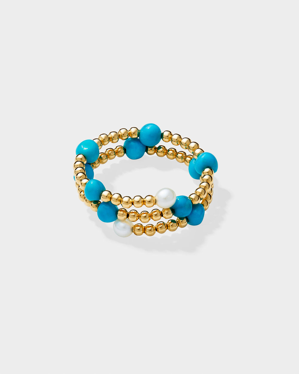 San Mateo Turquoise Pearl Double Wrap Ring