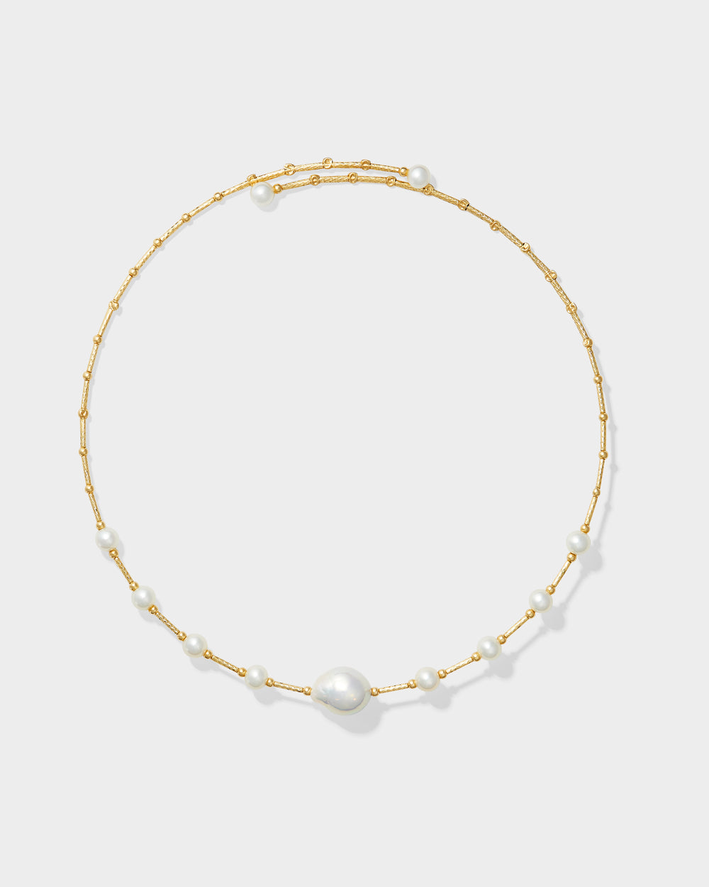 Shoreline Large Baroque Center Pearl Prism Necklace