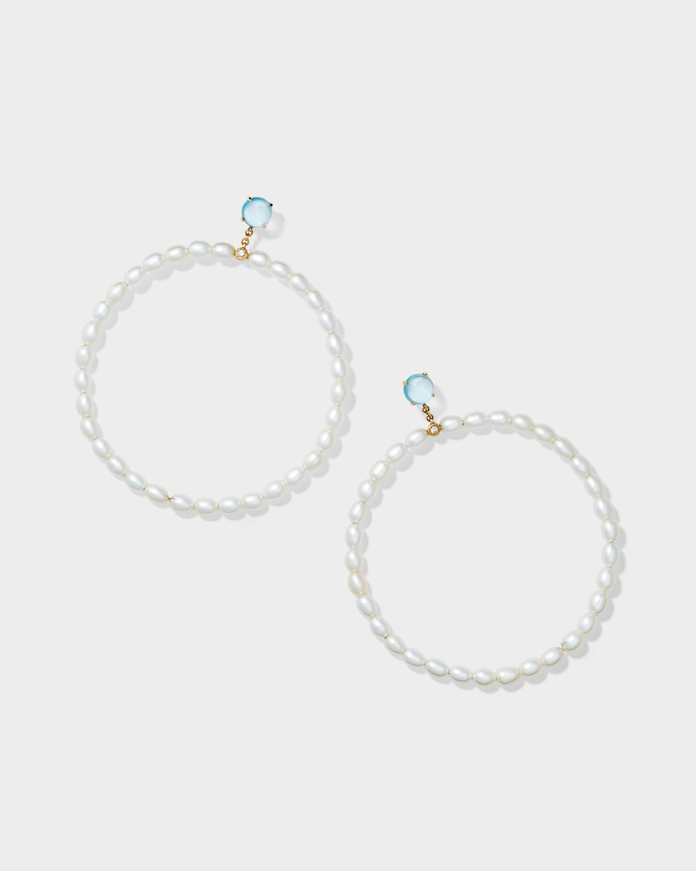 Kiwa Aquamarine Mini Pearl Hoops